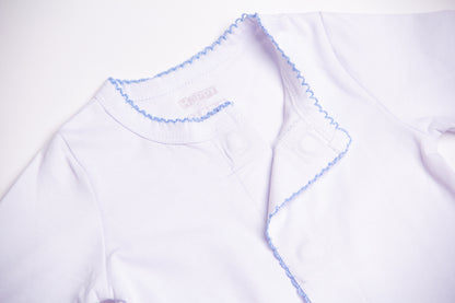 Pijama Blanca con Celeste
